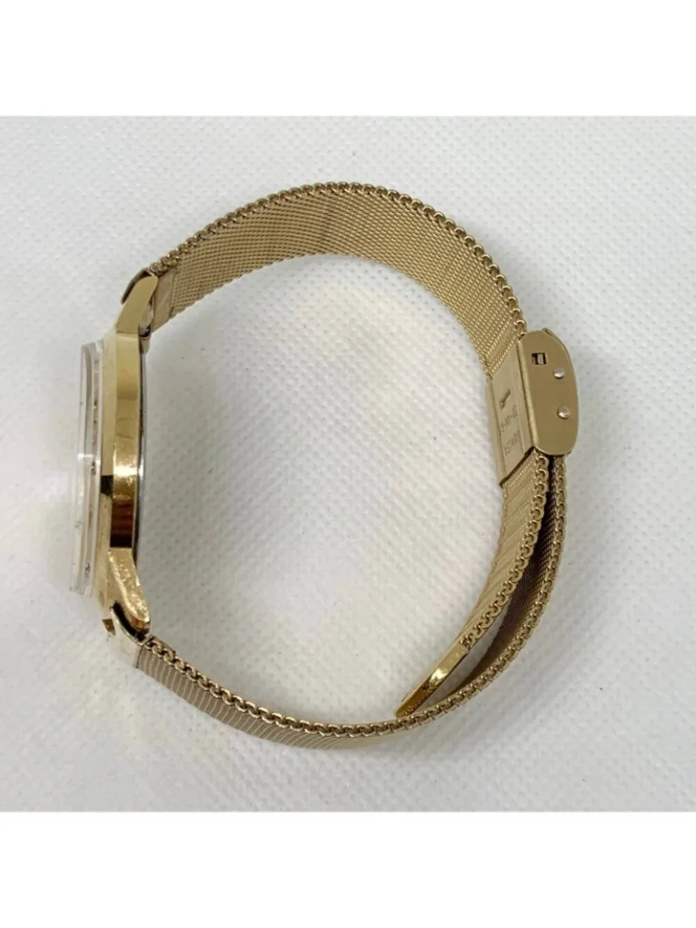 Vintage Jostens Swiss made men’s quartz watch standard 35mm gold tone running